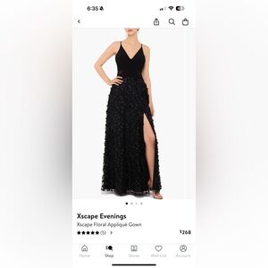 Xscape Floral Appliqué Gown - Black formal dress